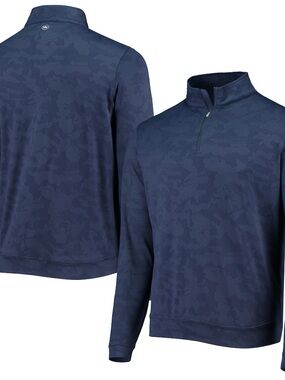 Peter Millar Perth Navy Camo Performance Half-Zip Pullover. Sz Sml. Good Shape.